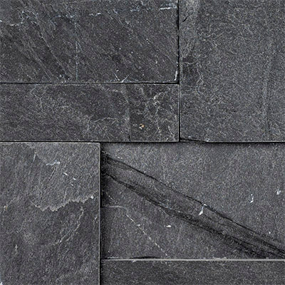 MSI XL Rockmount Premium Black Splitface Ledger Panel Slate Wall Tile 9"x24", close-up of the surface