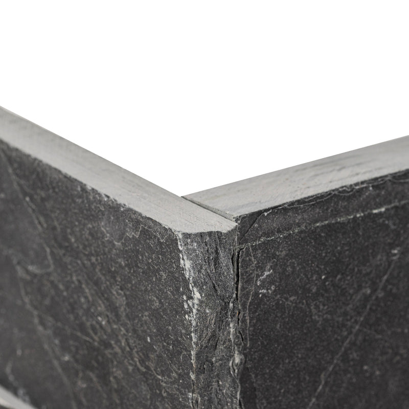 MSI XL Rockmount Premium Black Splitface Slate Ledger Panel Corner 9"x18"