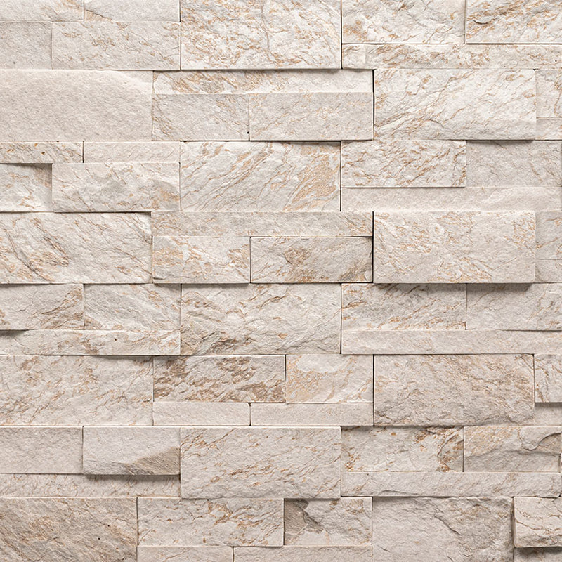 MSI XL Rockmount Royal White Splitface Ledger Panel Quartzite Wall Tile 9"x24"