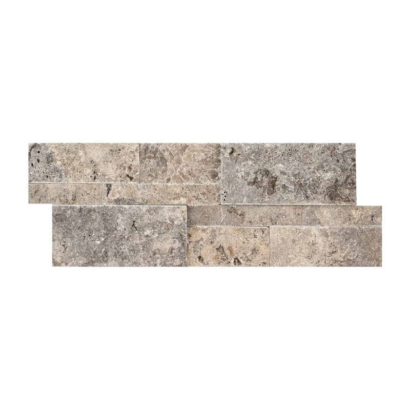 MSI XL Rockmount Silver Travertine Splitface Ledger Panel Travertine Wall Tile 9"x24"