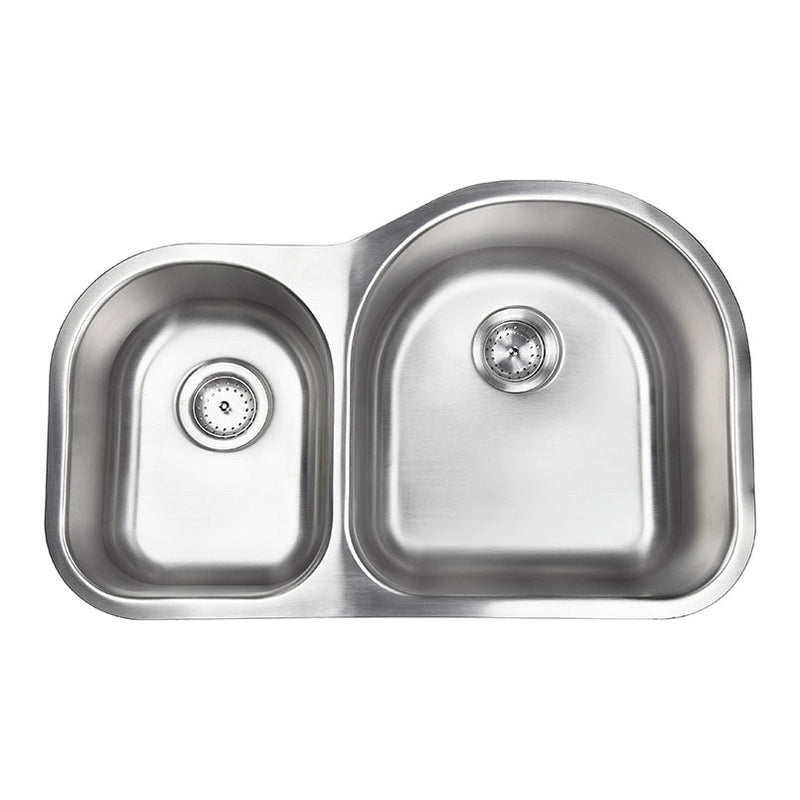 MSI asymetric doublebowl hand crafted stainless steel sink SIN 18 DBLBWL 4060 3120 top view