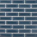 MSI Bay Blue Beveled Polished Ceramic Mosaic Wall Tile 2"x6"