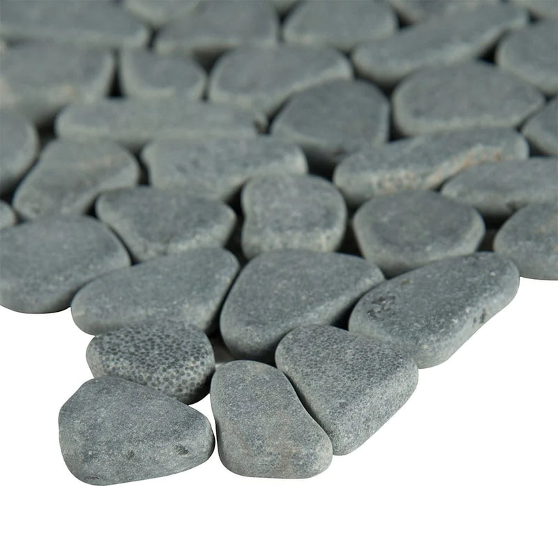 MSI Black Pebbles Tumbled Marble Backsplash Mosaic Tile 11.42"x11.42" - Rio Lago Collection, photo 3 of 3