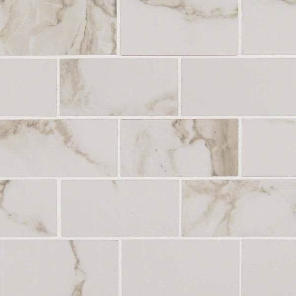 MSI Calacatta Porcelain Mosaic Wall and Floor Tile 2"x4" - Pietra Collection, photo 2 of 2