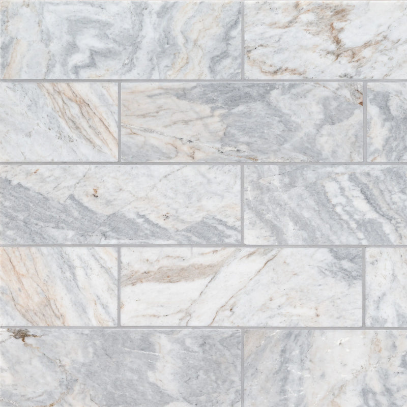 MSI Capri Blue Honed Marble Wall and Floor Tile 4"x12"