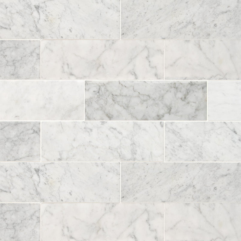 MSI Carrara White Marble Subway Tile