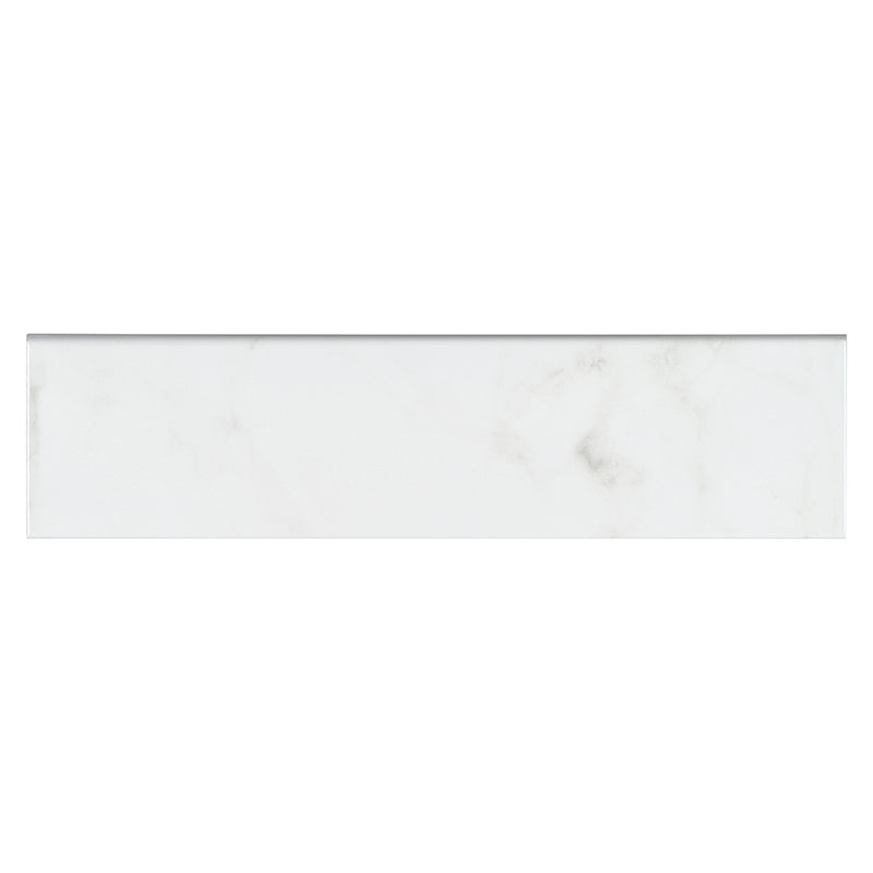 MSI Classique Carrara Glossy Ceramic Bullnose 4"x16"