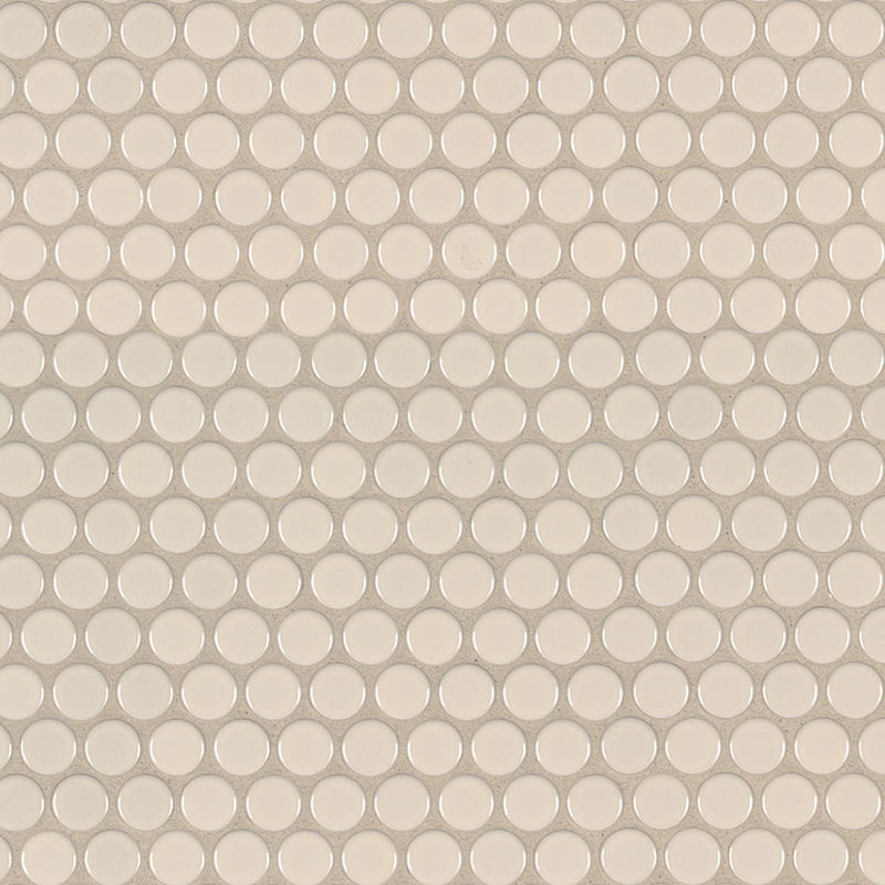 MSI Almond Penny Round Porcelain Mosaic Tile - Domino Collection