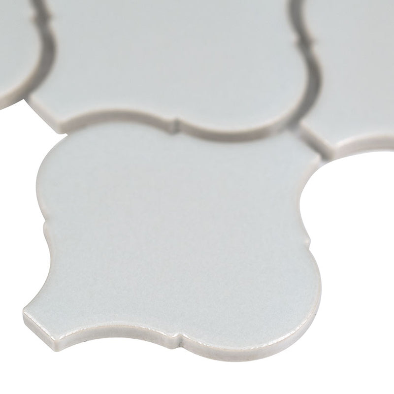 MSI Gray Glossy Arabesque Porcelain Backsplash Mosaic Tile - Domino Collection