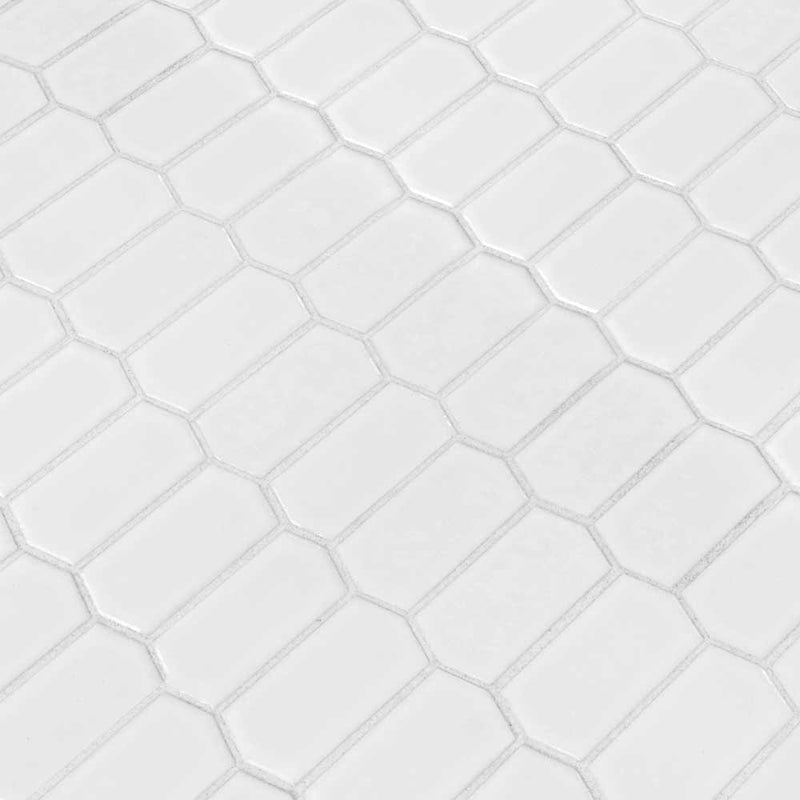 MSI White Picket Glossy Porcelain Backsplash Mosaic Tile - Domino Collection