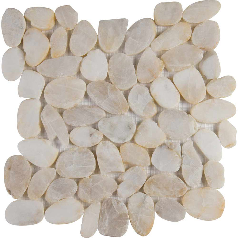 MSI Dorado Pebbles Tumbled Marble Backsplash Mosaic Tile 12"x12" - Rio Lago Collection