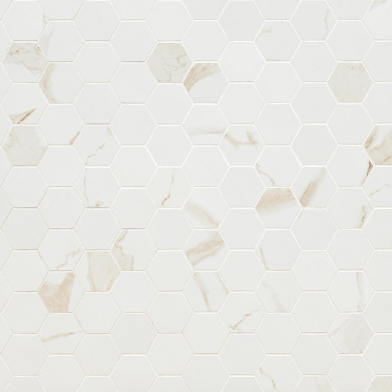MSI Eden Calacatta Porcelain Mosaic Hexagon Wall and Floor Tile