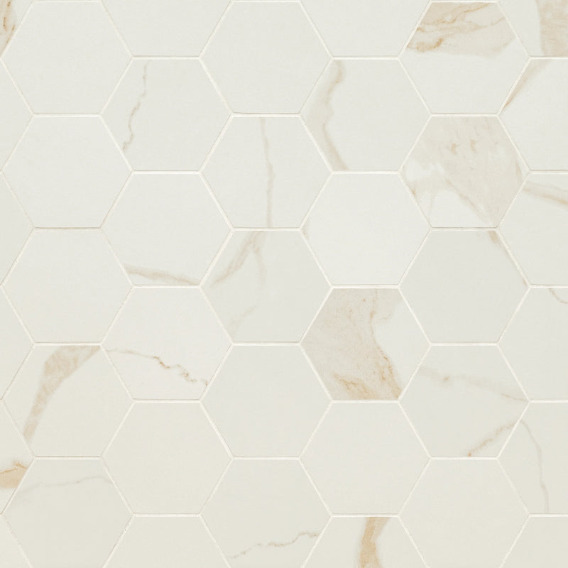 MSI Eden Calacatta Porcelain Mosaic Hexagon Wall and Floor Tile