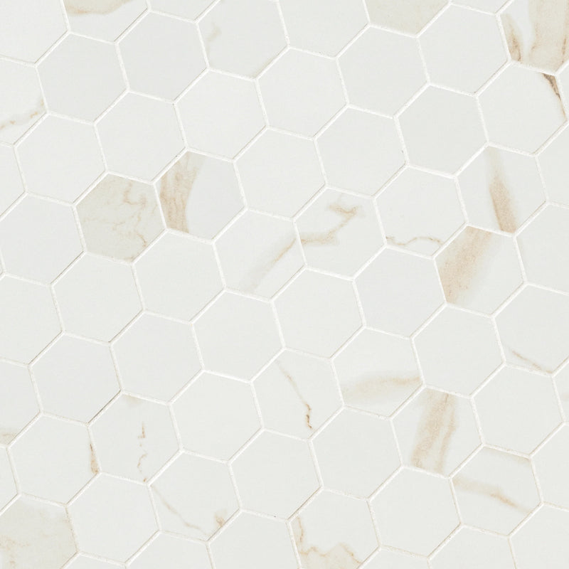 MSI Eden Calacatta Porcelain Mosaic Hexagon Wall and Floor Tile