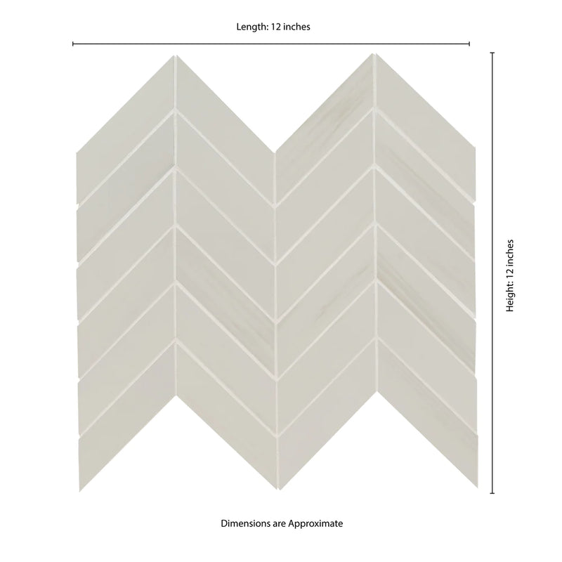 MSI Eden Dolomite Chevron Mosaic Porcelain Wall and Floor Tile