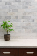 MSI greecian white polished marble subway tile 3x6 THDW1 T GRE 3x6 roomscene 2