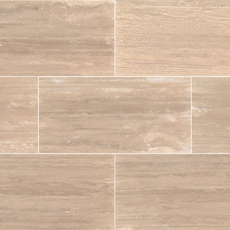 MSI Roman Vein Cut Travertine Wall and Floor Tile 12"x24"