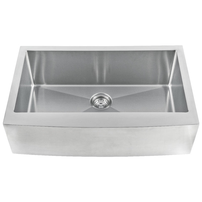 MSI singlebowl hand crafted stainless steel farmhouse sink SIN 16 SINBWL WEL 3321FSAF front view