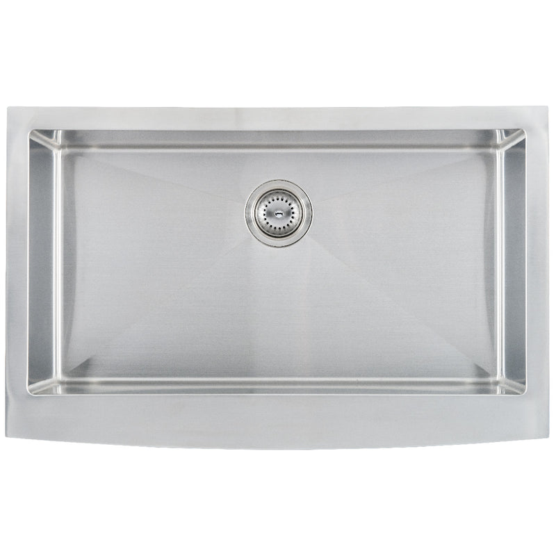 MSI singlebowl hand crafted stainless steel farmhouse sink SIN 16 SINBWL WEL 3321FSAF top view