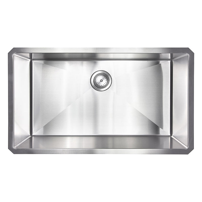 MSI singlebowl handcrafted stainless steel sink SIN 16 SINBWL WEL 3219 top view
