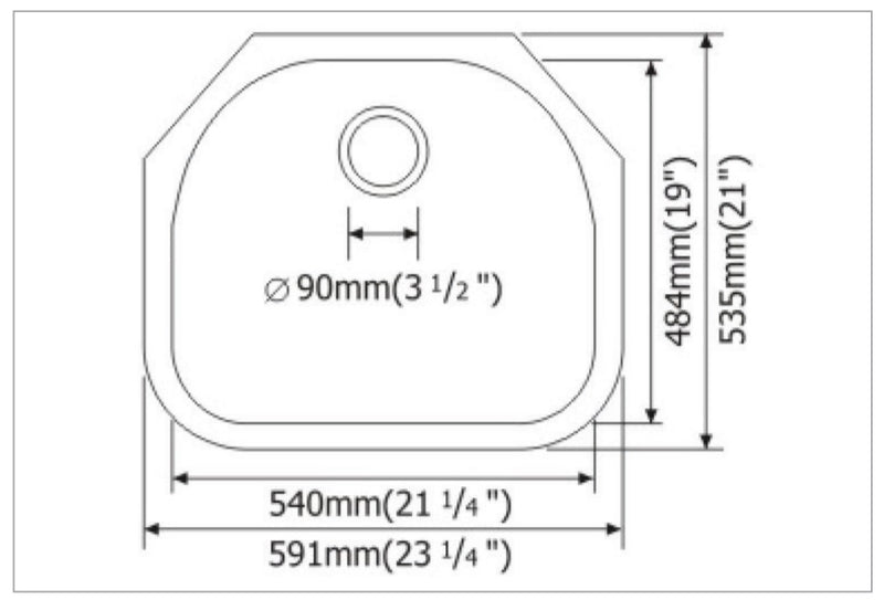 MSI singlebowl stainless steel sink SIN 18 SINBWL 2321 draw