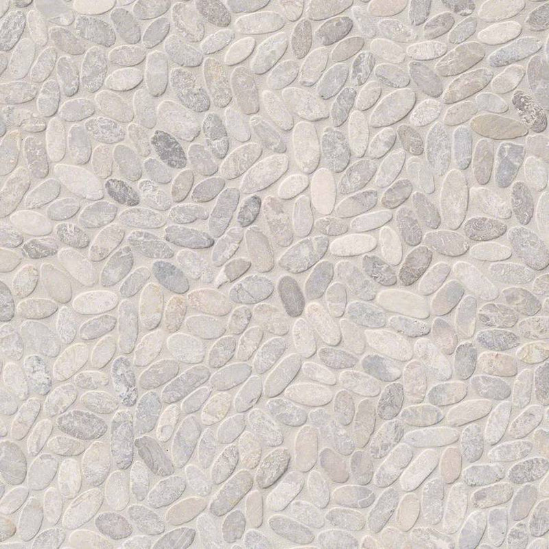 MSI Sliced Ash Pebbles Tumbled Marble Mosaic Tile 11.81"x11.81" - Rio Lago Collection