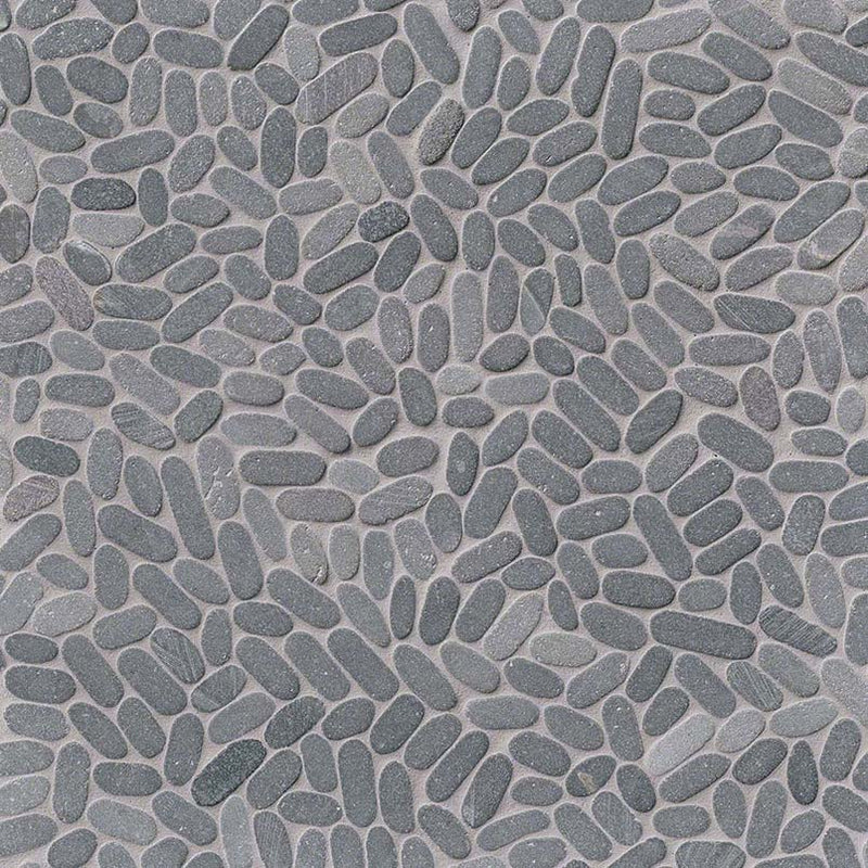 MSI Sliced Coal Pebbles Tumbled Marble Mosaic Tile 12"x12" - Rio Lago Collection
