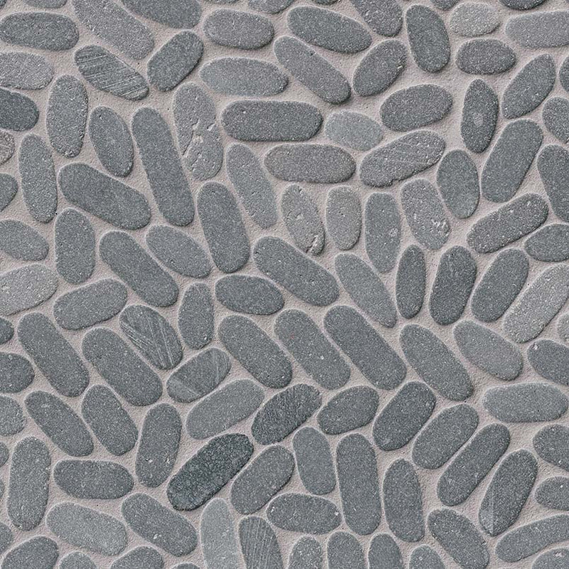 MSI Sliced Coal Pebbles Tumbled Marble Mosaic Tile 12"x12" - Rio Lago Collection
