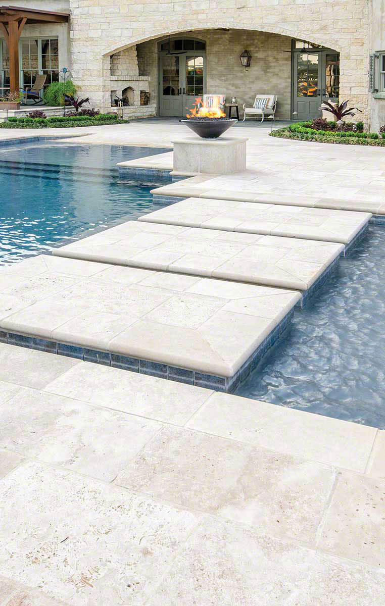 MSI Tuscany Beige Travertine Eased Edge Pool Coping 12"x24"x1.18"