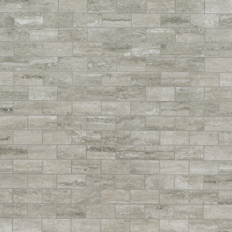 MSI Veneto Grey Polished Porcelain Mosaic Wall and Floor Tile 2"x4"