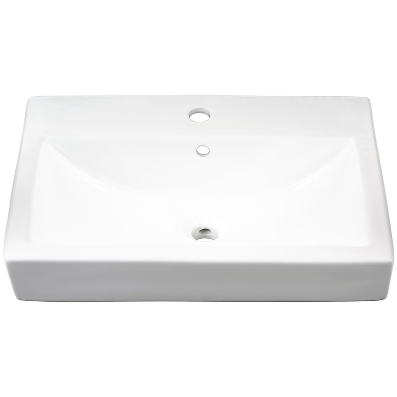 MSI white porcelain overmount sink 24x17 SIN POR VOMRECWHT 2417 front view