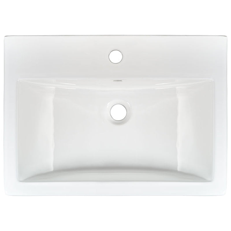 MSI white porcelain overmount sink 24x17 SIN POR VOMRECWHT 2417 top view