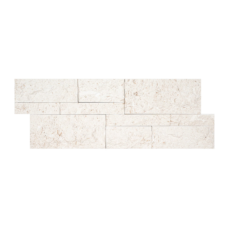 MSI XL Rockmount Mayra White Splitface Ledger Panel Limestone Wall Tile 9"x24", photo 5 of 6