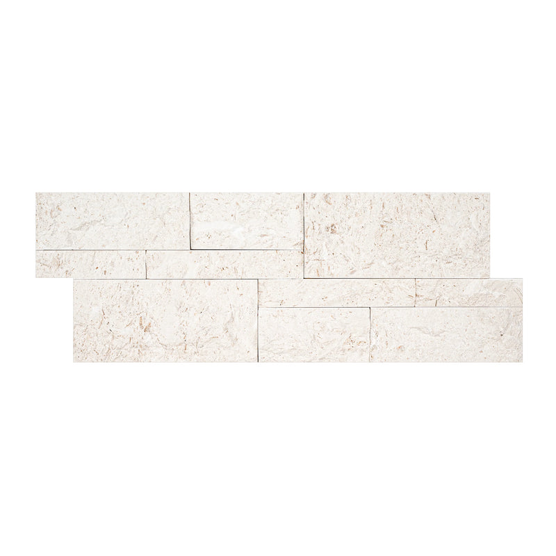 MSI XL Rockmount Mayra White Splitface Ledger Panel Limestone Wall Tile 9"x24"