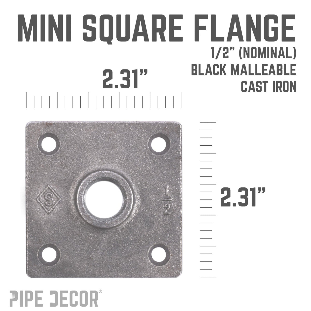 1/2 in. Black Square Mini Flange, photo 2 of 6