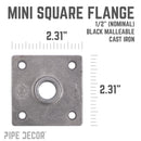 1/2 in. Black Square Mini Flange