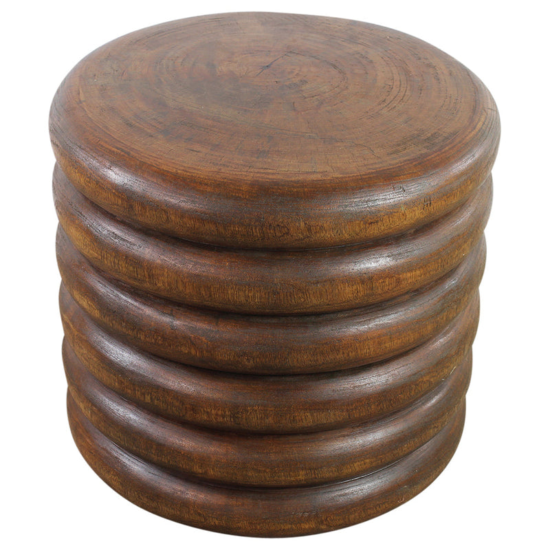 Haussmann® Mango Stacked Rings Table 20 D x 18 in High Antique Oak Oil