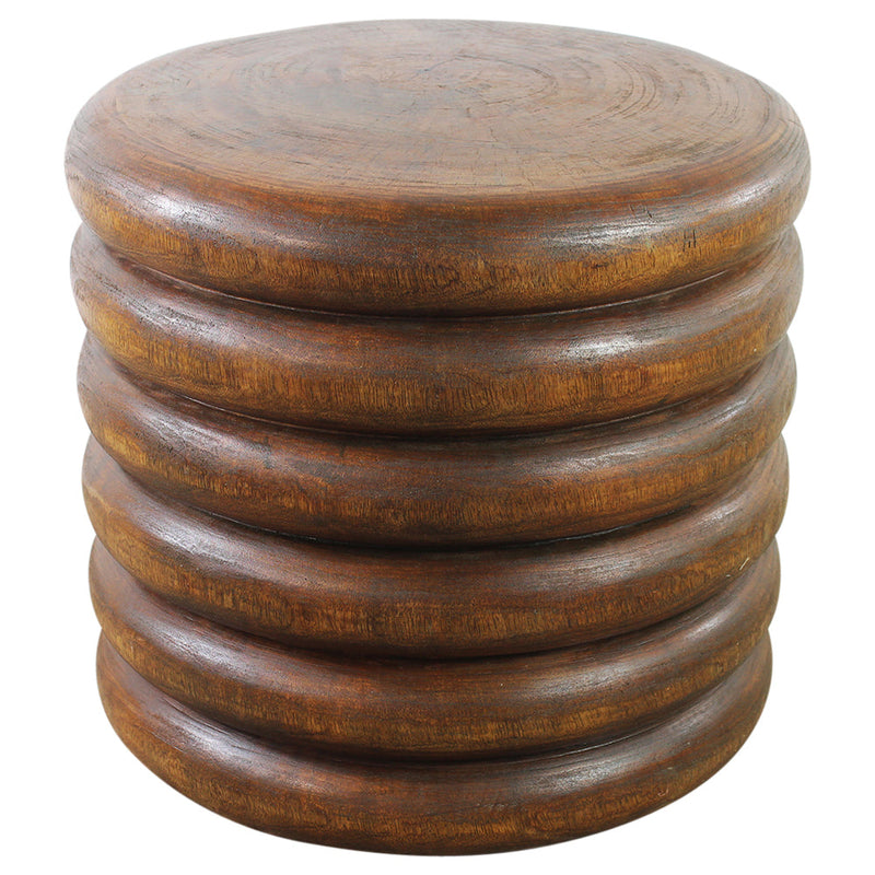 Haussmann® Mango Stacked Rings Table 20 D x 18 in High Antique Oak Oil