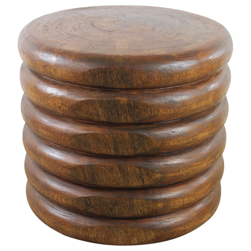 Haussmann® Mango Stacked Rings Table 20 D x 18 in High Antique Oak Oil