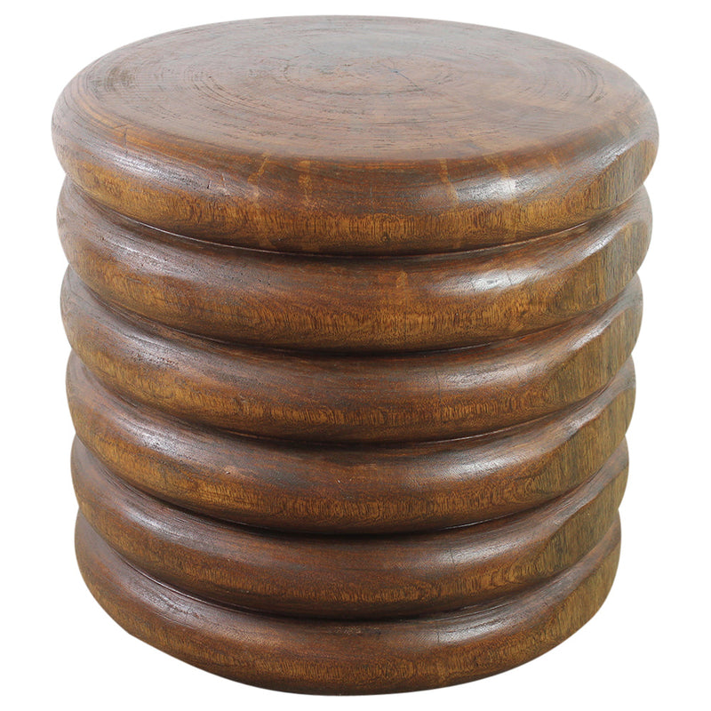 Haussmann® Mango Stacked Rings Table 20 D x 18 in High Antique Oak Oil