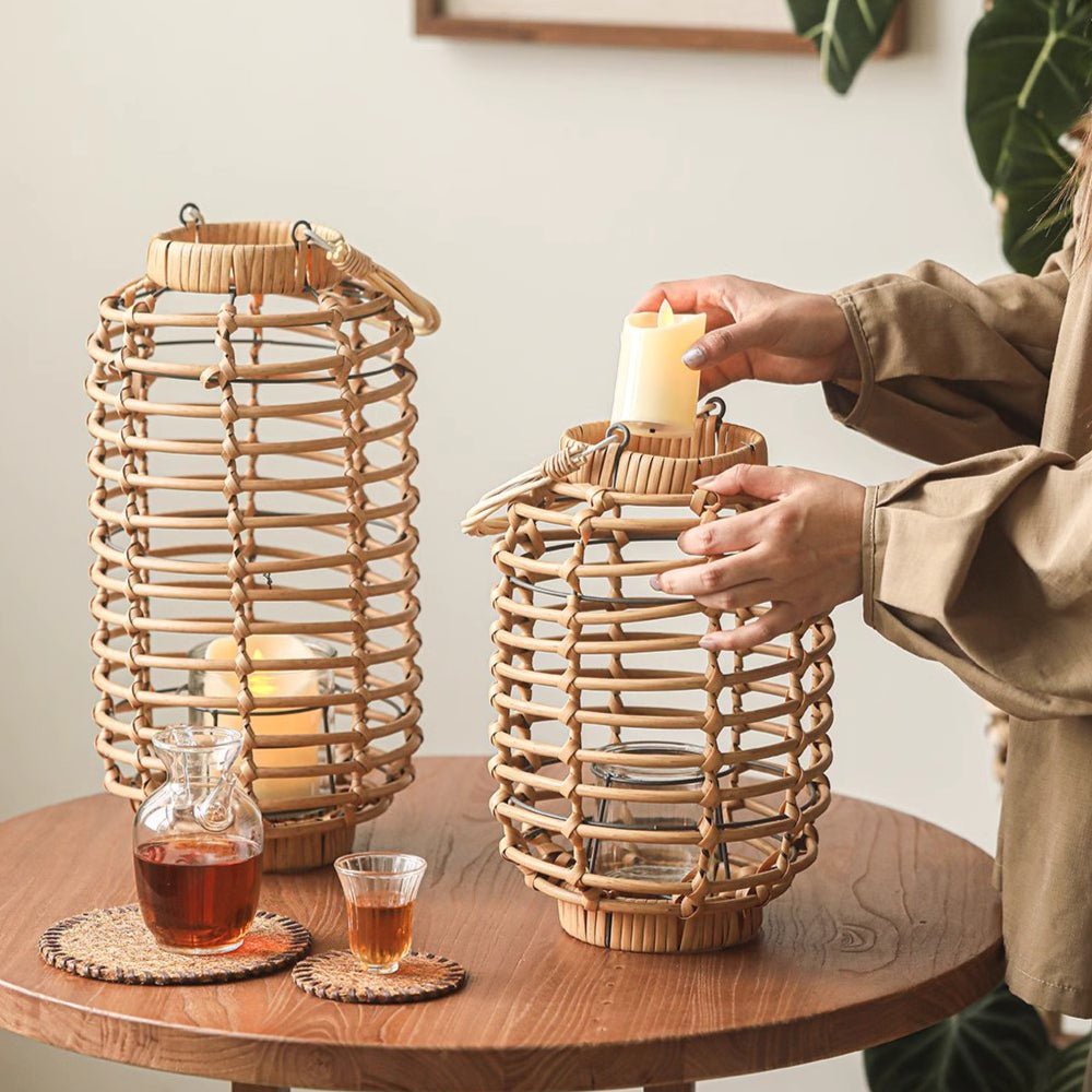 Decorative Bamboo Woven Lantern Holder, photo 2 of 8