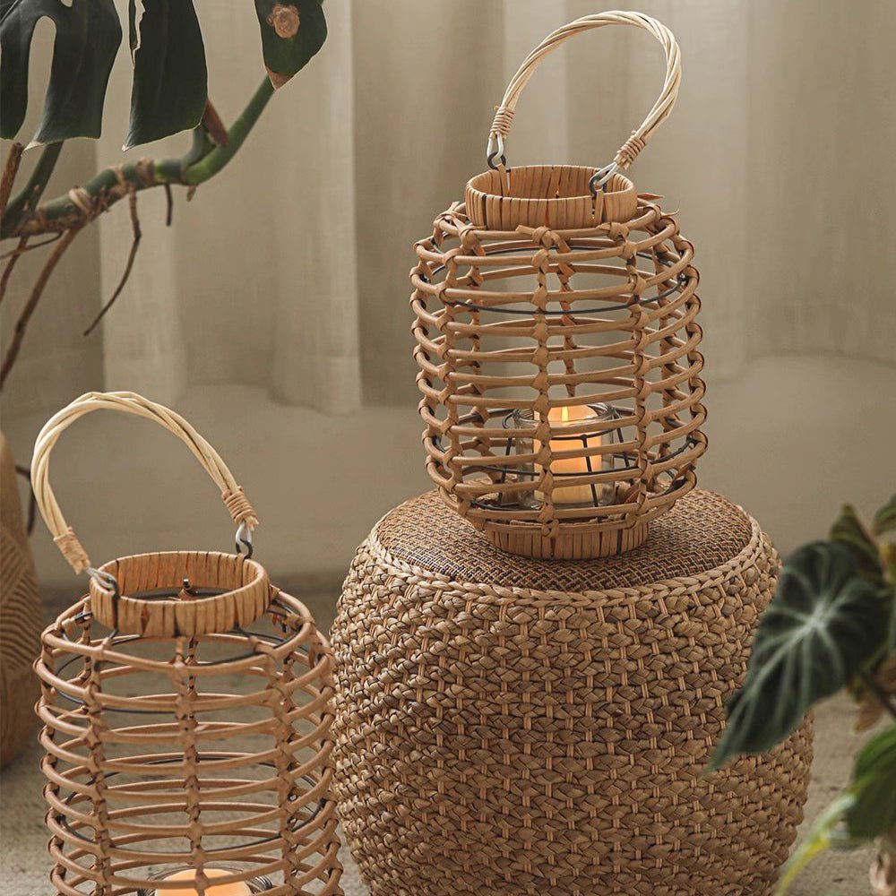 Decorative Bamboo Woven Lantern Holder, photo 7 of 8