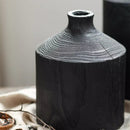 Black Wooden Vase Narrow Neck Decorative Bottle
