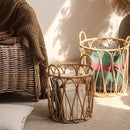 Bohemian Open-Weave Rattan Basket