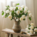 White Cabbage Rose Stem 20.8" Tall