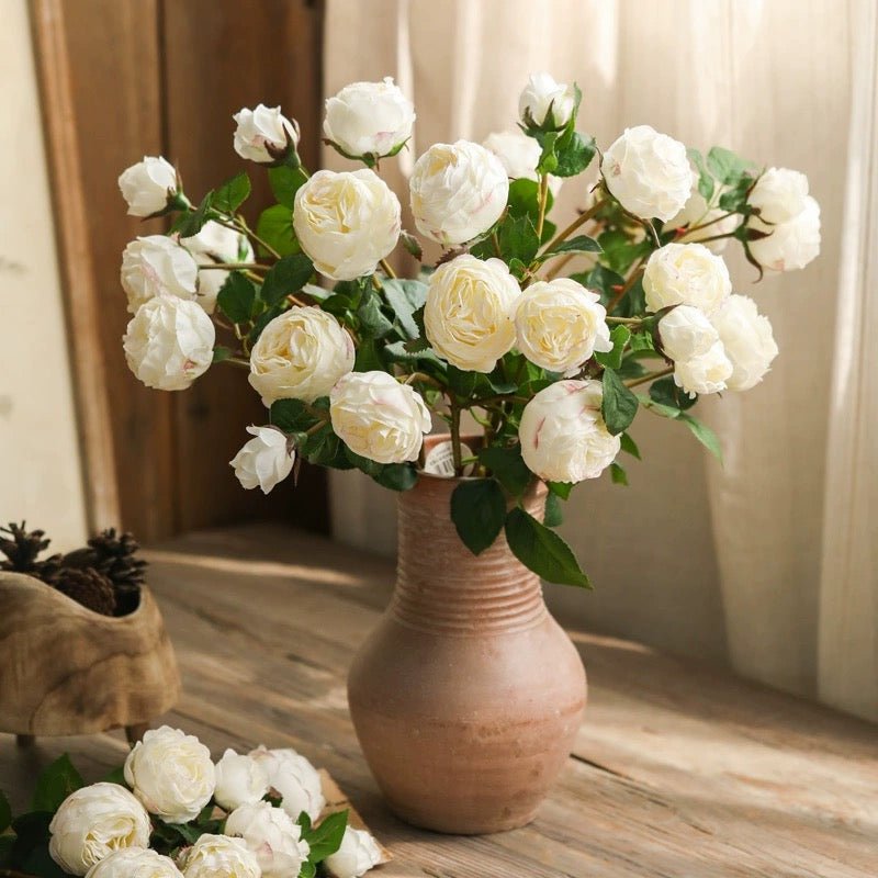White Cabbage Rose Stem 20.8" Tall, photo 7 of 9
