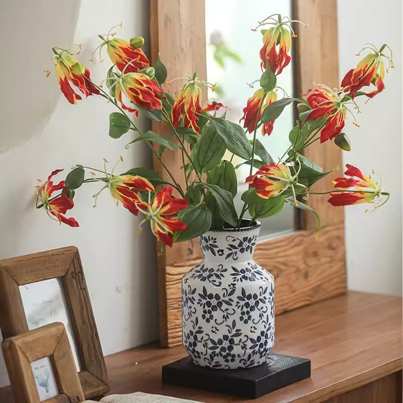 Faux Fire Lily Stem 31.9" Tall, photo 2 of 9