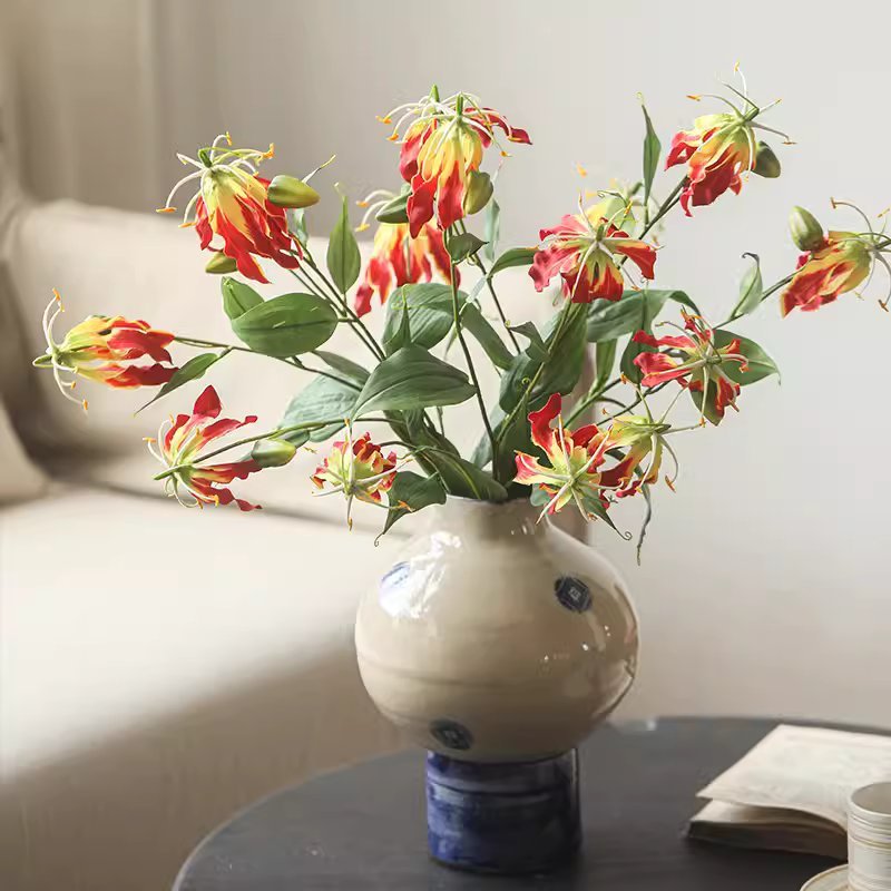 Faux Fire Lily Stem 31.9" Tall, photo 5 of 9