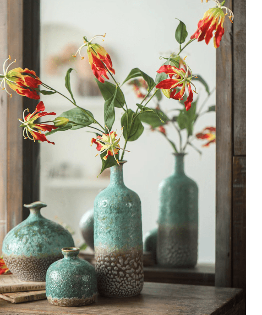 Faux Fire Lily Stem 31.9" Tall, photo 6 of 9