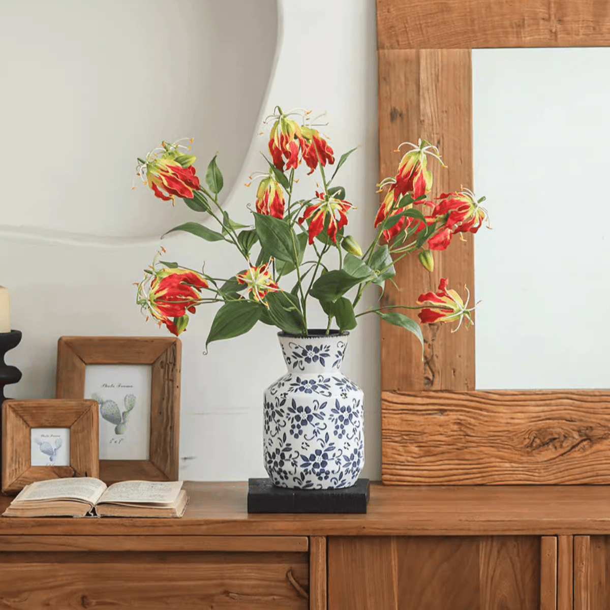 Faux Fire Lily Stem 31.9" Tall, photo 7 of 9